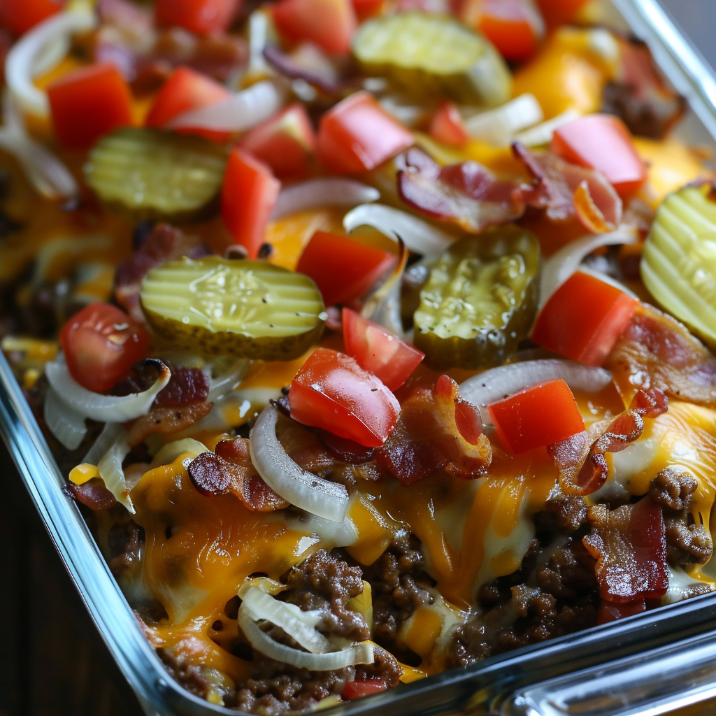 Keto All American Bacon Cheeseburger Casserole Recipe