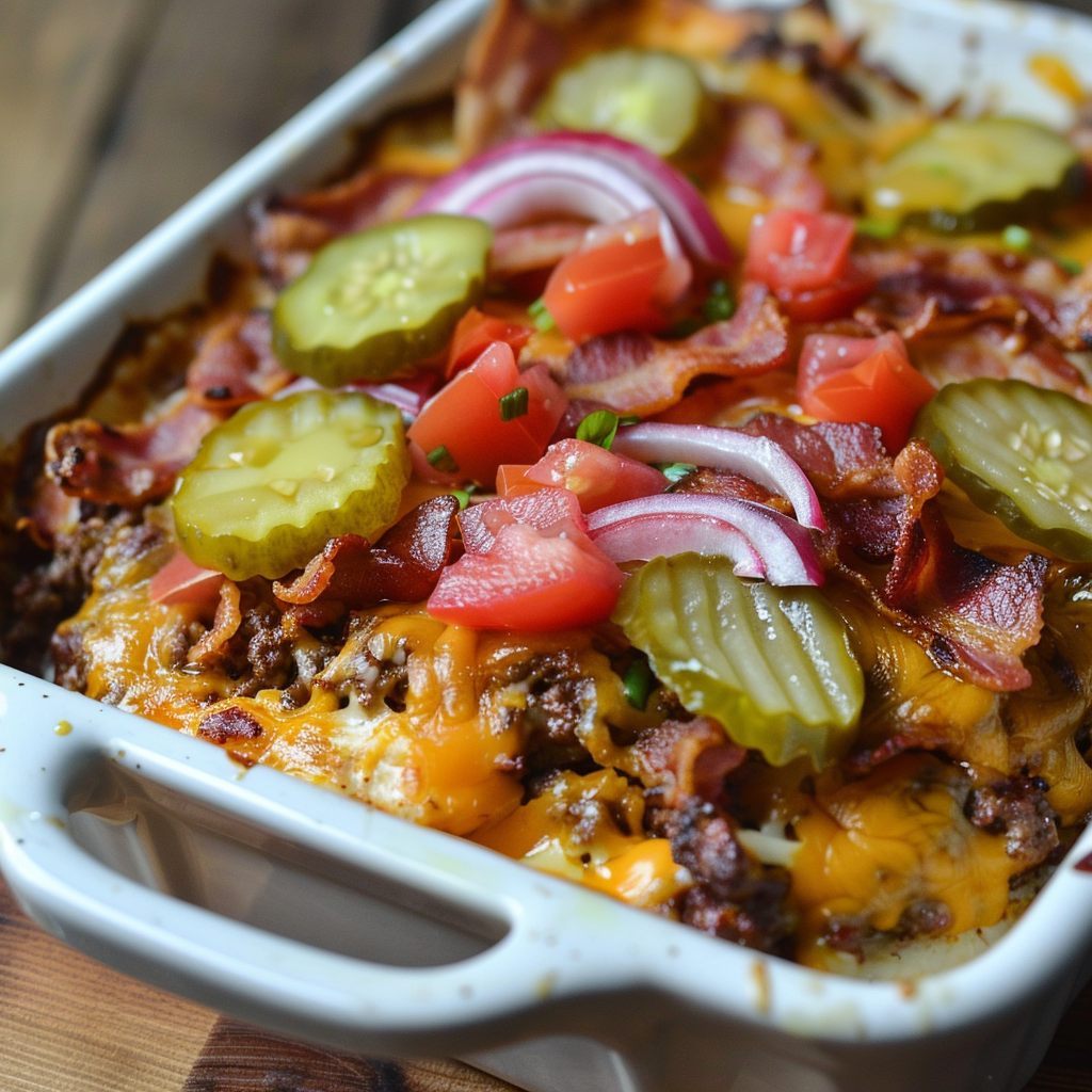 Keto All American Bacon Cheeseburger Casserole Recipe