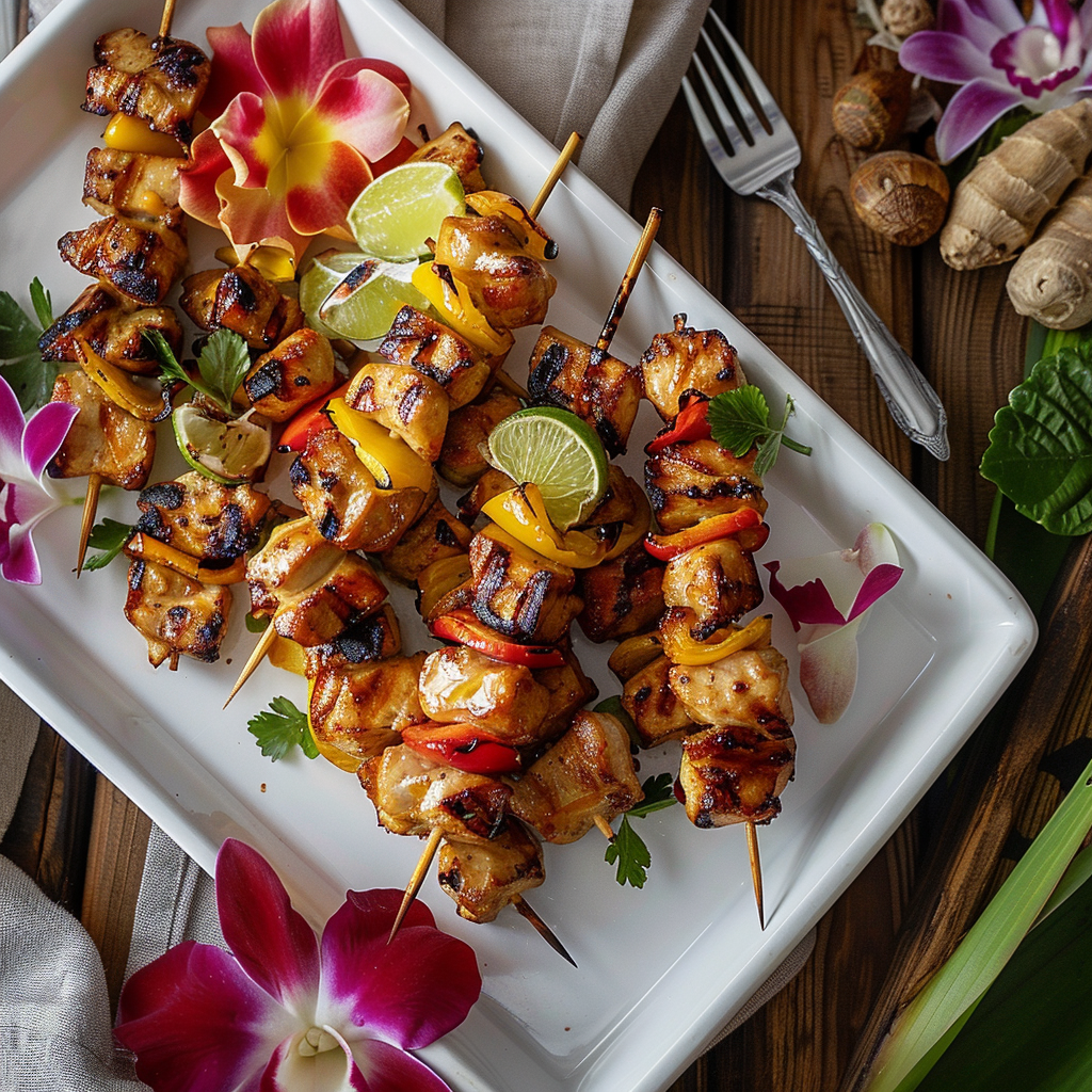 Keto Hawaiian chicken skewers